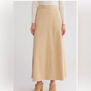 Halogen Beige Midi Skirt